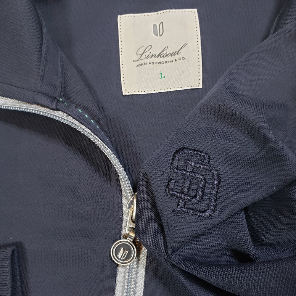 LINKSOUL San Diego Padres Full Zip Performance Golf Jacket Pockets Blue Womens L